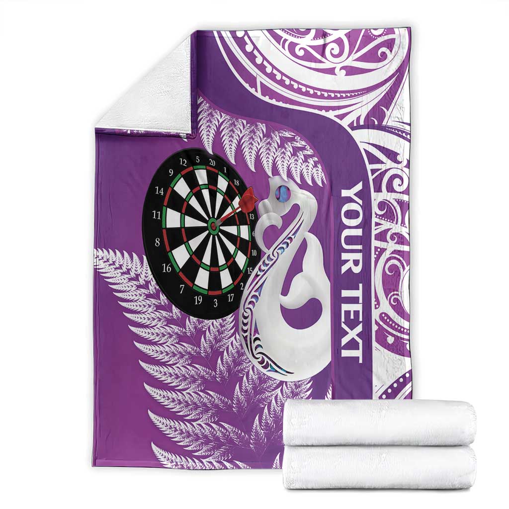 Personalised New Zealand Darts Blanket Aotearoa Fern Mix Paua Shell Manaia - Purple LT14 - Polynesian Pride