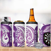 Personalised New Zealand Darts 4 in 1 Can Cooler Tumbler Aotearoa Fern Mix Paua Shell Manaia - Purple LT14 - Polynesian Pride