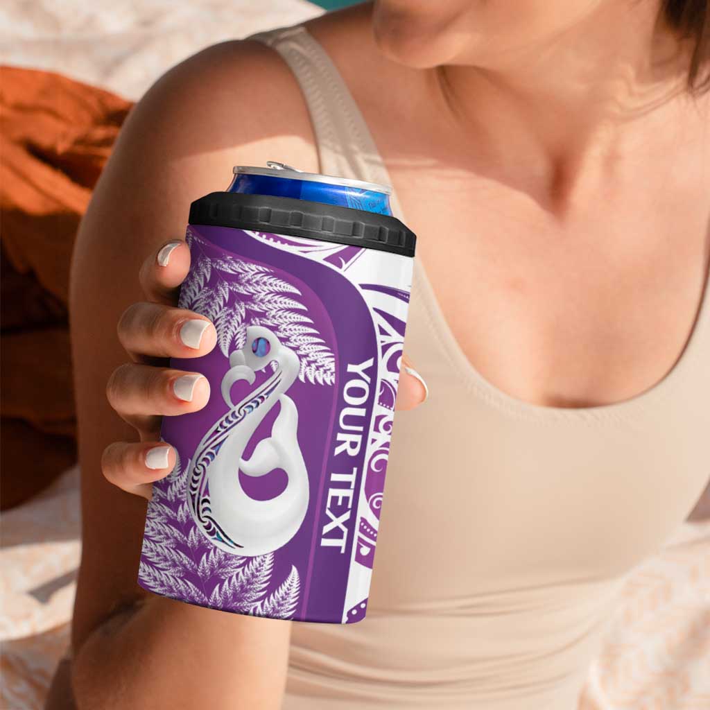 Personalised New Zealand Darts 4 in 1 Can Cooler Tumbler Aotearoa Fern Mix Paua Shell Manaia - Purple LT14 - Polynesian Pride