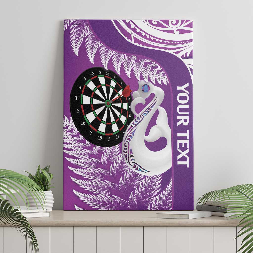 Personalised New Zealand Darts Canvas Wall Art Aotearoa Fern Mix Paua Shell Manaia - Purple LT14 - Polynesian Pride