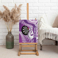 Personalised New Zealand Darts Canvas Wall Art Aotearoa Fern Mix Paua Shell Manaia - Purple LT14 - Polynesian Pride