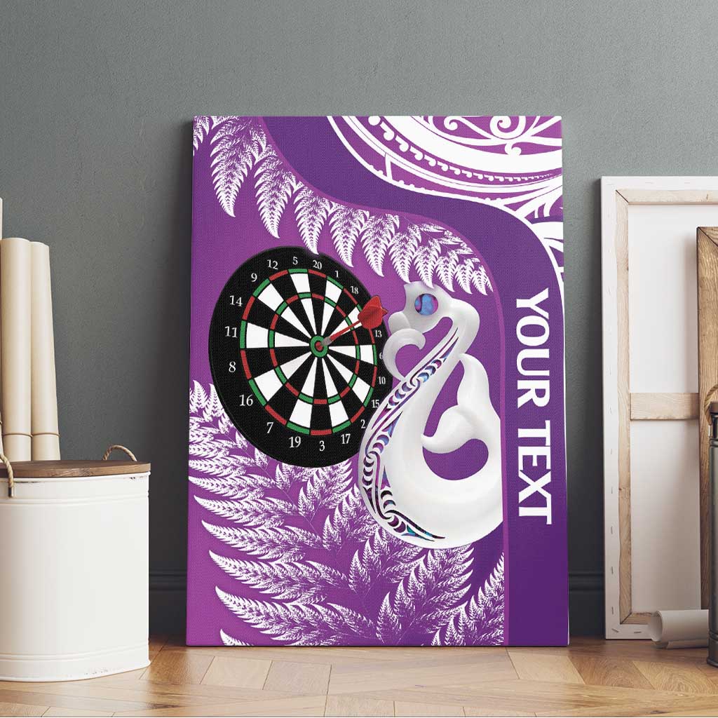 Personalised New Zealand Darts Canvas Wall Art Aotearoa Fern Mix Paua Shell Manaia - Purple LT14 - Polynesian Pride