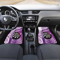 Personalised New Zealand Darts Car Mats Aotearoa Fern Mix Paua Shell Manaia - Purple LT14 Set 2pcs - Front Purple - Polynesian Pride