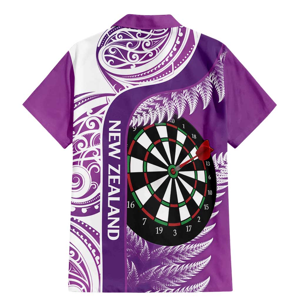 Personalised New Zealand Darts Family Matching Mermaid Dress and Hawaiian Shirt Aotearoa Fern Mix Paua Shell Manaia - Purple LT14 - Polynesian Pride