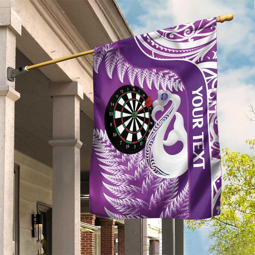 Personalised New Zealand Darts Garden Flag Aotearoa Fern Mix Paua Shell Manaia - Purple LT14 House Flag Purple - Polynesian Pride