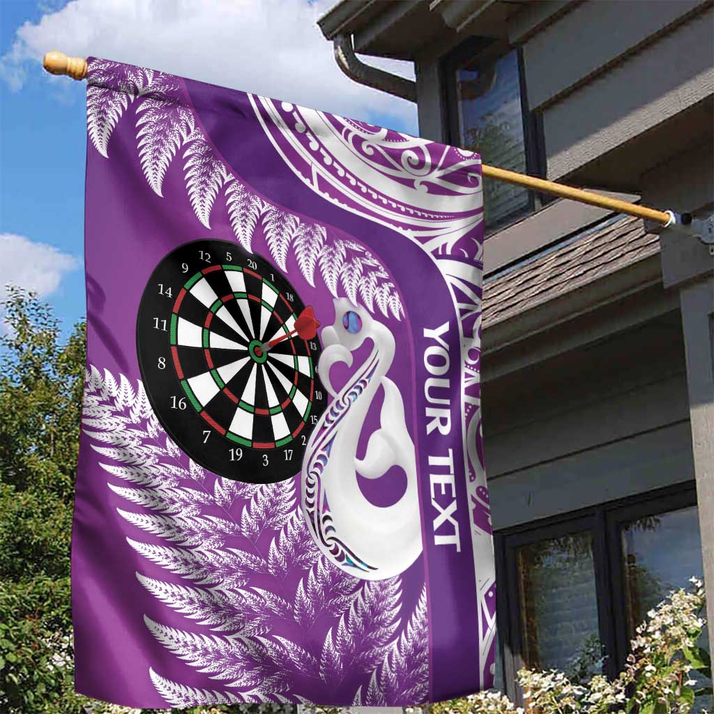 Personalised New Zealand Darts Garden Flag Aotearoa Fern Mix Paua Shell Manaia - Purple LT14 - Polynesian Pride