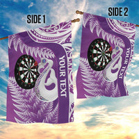 Personalised New Zealand Darts Garden Flag Aotearoa Fern Mix Paua Shell Manaia - Purple LT14 - Polynesian Pride