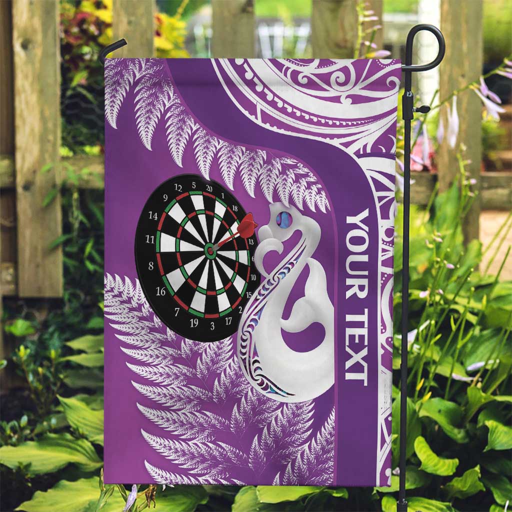 Personalised New Zealand Darts Garden Flag Aotearoa Fern Mix Paua Shell Manaia - Purple LT14 Garden Flag Purple - Polynesian Pride