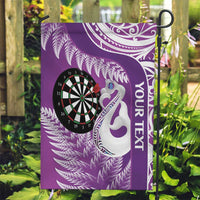 Personalised New Zealand Darts Garden Flag Aotearoa Fern Mix Paua Shell Manaia - Purple LT14 Garden Flag Purple - Polynesian Pride