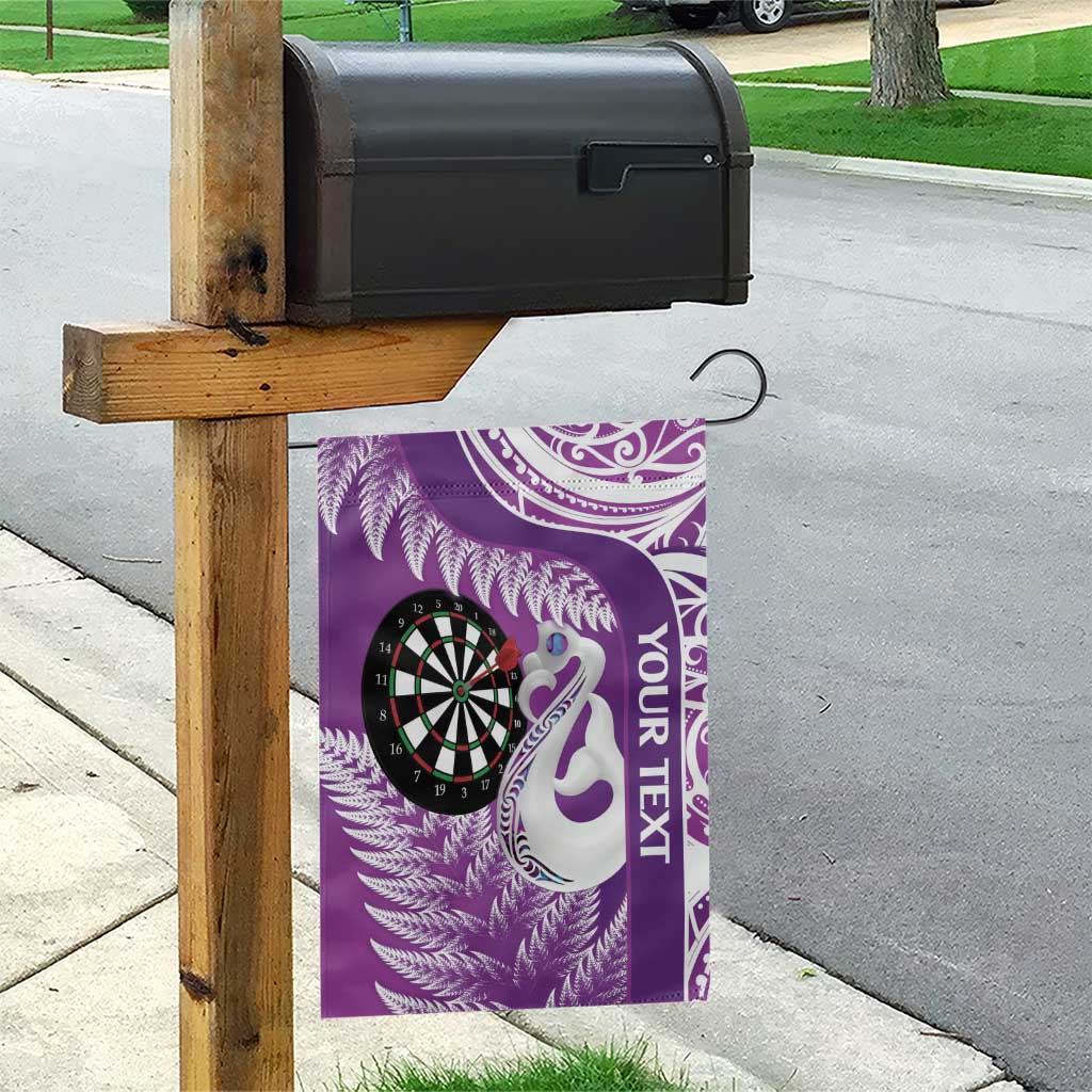 Personalised New Zealand Darts Garden Flag Aotearoa Fern Mix Paua Shell Manaia - Purple LT14 - Polynesian Pride