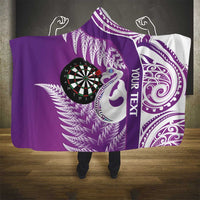 Personalised New Zealand Darts Hooded Blanket Aotearoa Fern Mix Paua Shell Manaia - Purple LT14 - Polynesian Pride