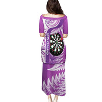 Personalised New Zealand Darts Puletasi Aotearoa Fern Mix Paua Shell Manaia - Purple LT14 - Polynesian Pride