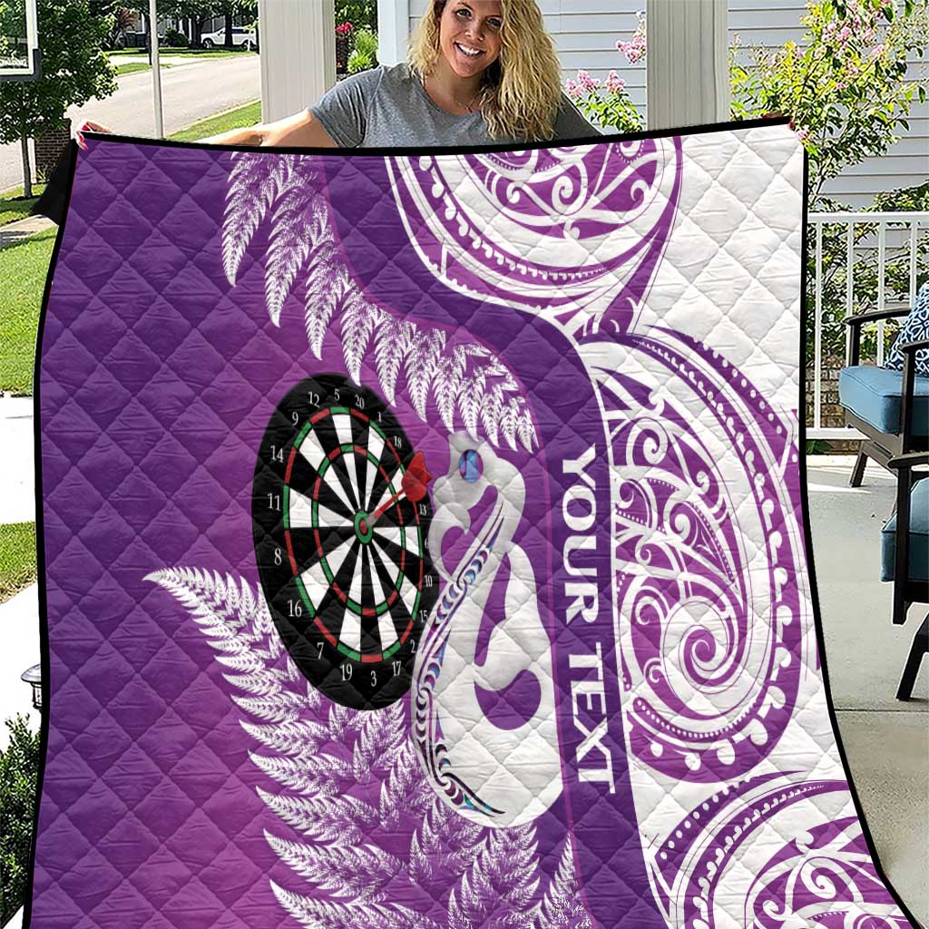 Personalised New Zealand Darts Quilt Aotearoa Fern Mix Paua Shell Manaia - Purple LT14 Purple - Polynesian Pride