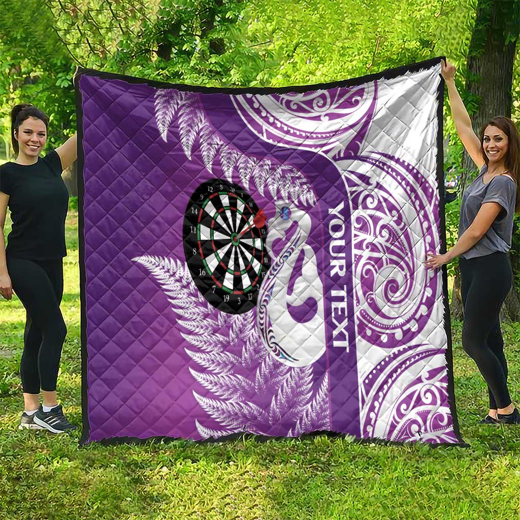 Personalised New Zealand Darts Quilt Aotearoa Fern Mix Paua Shell Manaia - Purple LT14 - Polynesian Pride