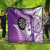 Personalised New Zealand Darts Quilt Aotearoa Fern Mix Paua Shell Manaia - Purple LT14 - Polynesian Pride