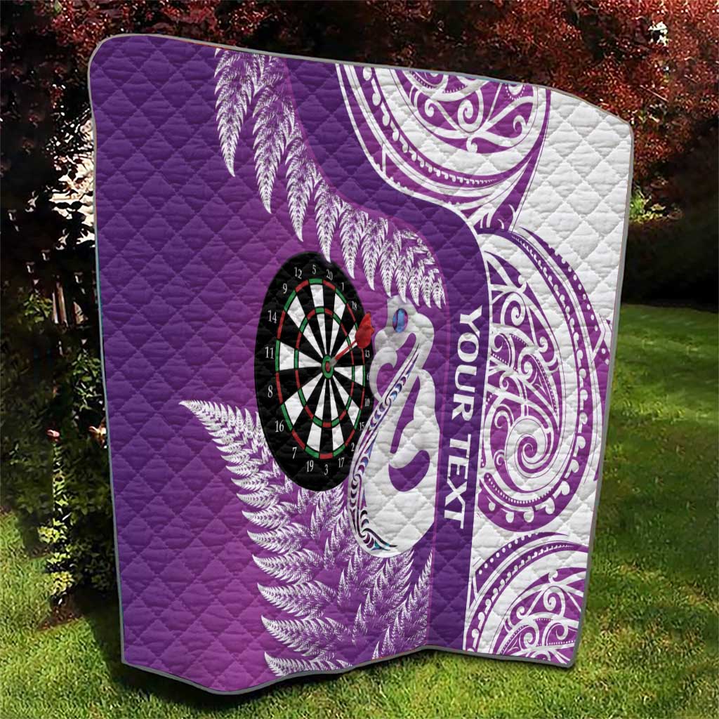 Personalised New Zealand Darts Quilt Aotearoa Fern Mix Paua Shell Manaia - Purple LT14 - Polynesian Pride