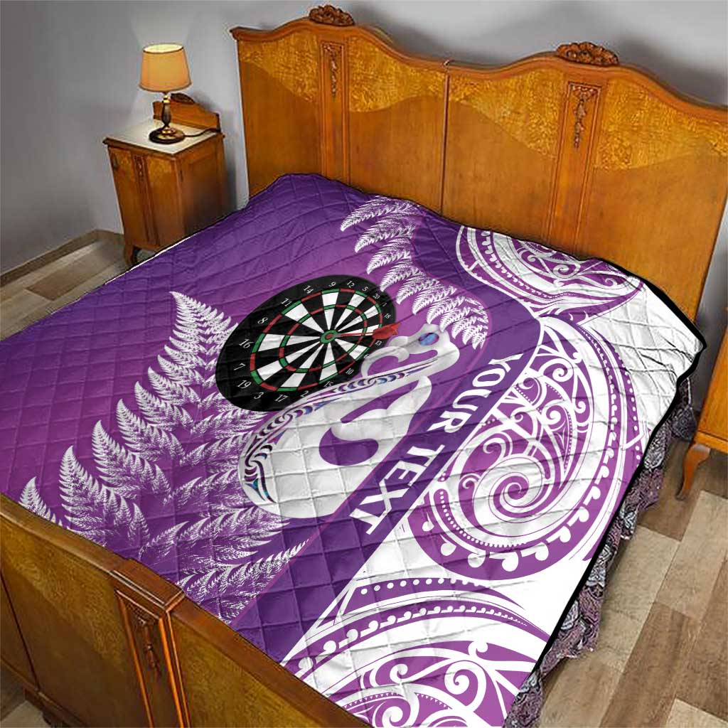 Personalised New Zealand Darts Quilt Aotearoa Fern Mix Paua Shell Manaia - Purple LT14 - Polynesian Pride