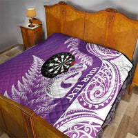 Personalised New Zealand Darts Quilt Aotearoa Fern Mix Paua Shell Manaia - Purple LT14 - Polynesian Pride