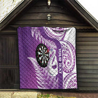 Personalised New Zealand Darts Quilt Aotearoa Fern Mix Paua Shell Manaia - Purple LT14 - Polynesian Pride