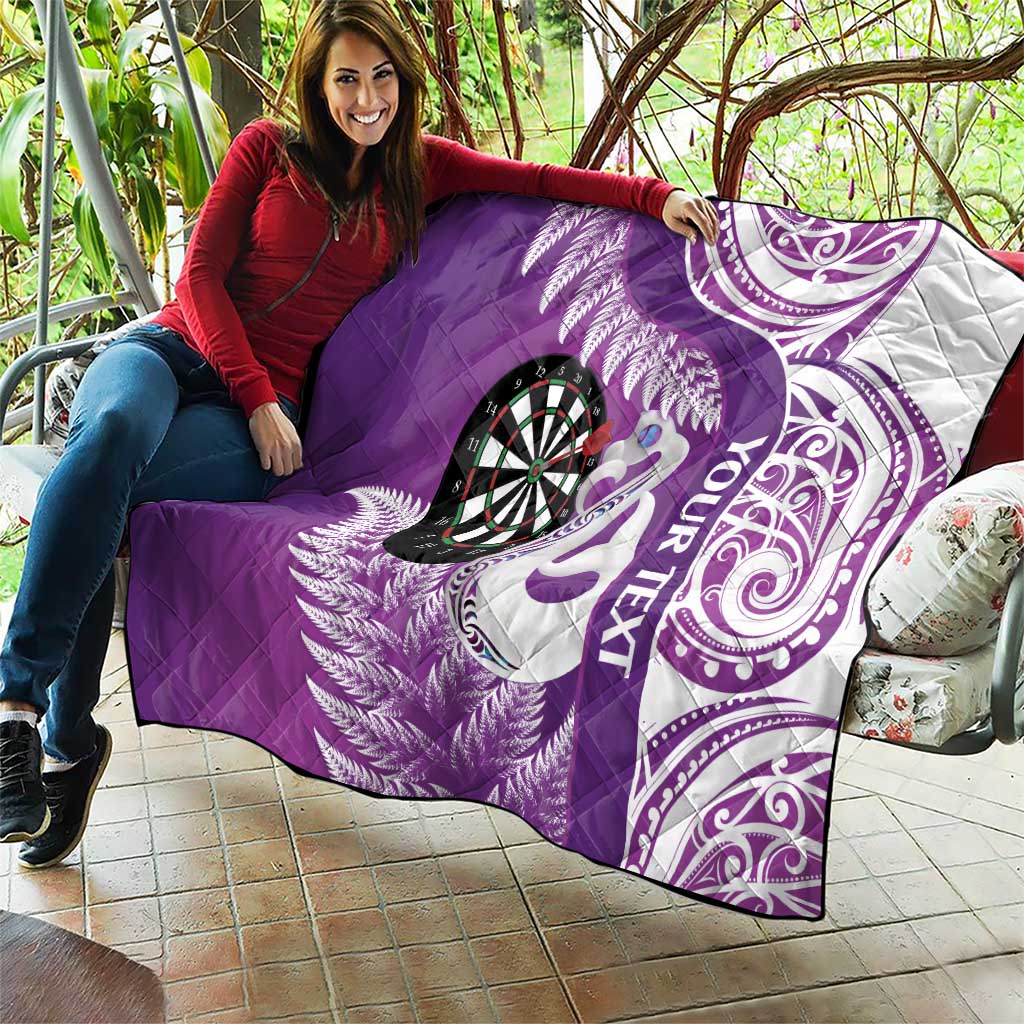 Personalised New Zealand Darts Quilt Aotearoa Fern Mix Paua Shell Manaia - Purple LT14 - Polynesian Pride