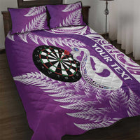 Personalised New Zealand Darts Quilt Bed Set Aotearoa Fern Mix Paua Shell Manaia - Purple LT14 Purple - Polynesian Pride