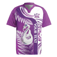 Personalised New Zealand Darts Rugby Jersey Aotearoa Fern Mix Paua Shell Manaia - Purple LT14 Purple - Polynesian Pride