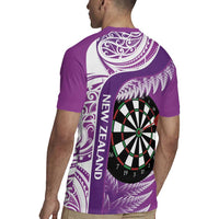 Personalised New Zealand Darts Rugby Jersey Aotearoa Fern Mix Paua Shell Manaia - Purple LT14 - Polynesian Pride