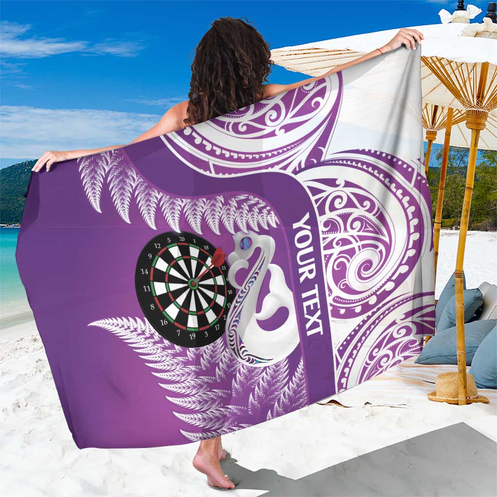 Personalised New Zealand Darts Sarong Aotearoa Fern Mix Paua Shell Manaia - Purple LT14 One Size 44 x 66 inches Purple - Polynesian Pride