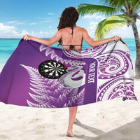Personalised New Zealand Darts Sarong Aotearoa Fern Mix Paua Shell Manaia - Purple LT14 - Polynesian Pride