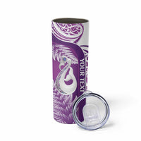 Personalised New Zealand Darts Skinny Tumbler Aotearoa Fern Mix Paua Shell Manaia - Purple LT14 - Polynesian Pride