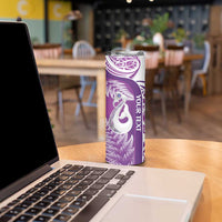 Personalised New Zealand Darts Skinny Tumbler Aotearoa Fern Mix Paua Shell Manaia - Purple LT14 - Polynesian Pride