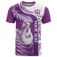 Personalised New Zealand Darts T Shirt Aotearoa Fern Mix Paua Shell Manaia - Purple LT14 Purple - Polynesian Pride