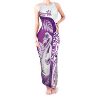 Personalised New Zealand Darts Tank Maxi Dress Aotearoa Fern Mix Paua Shell Manaia - Purple LT14 Women Purple - Polynesian Pride