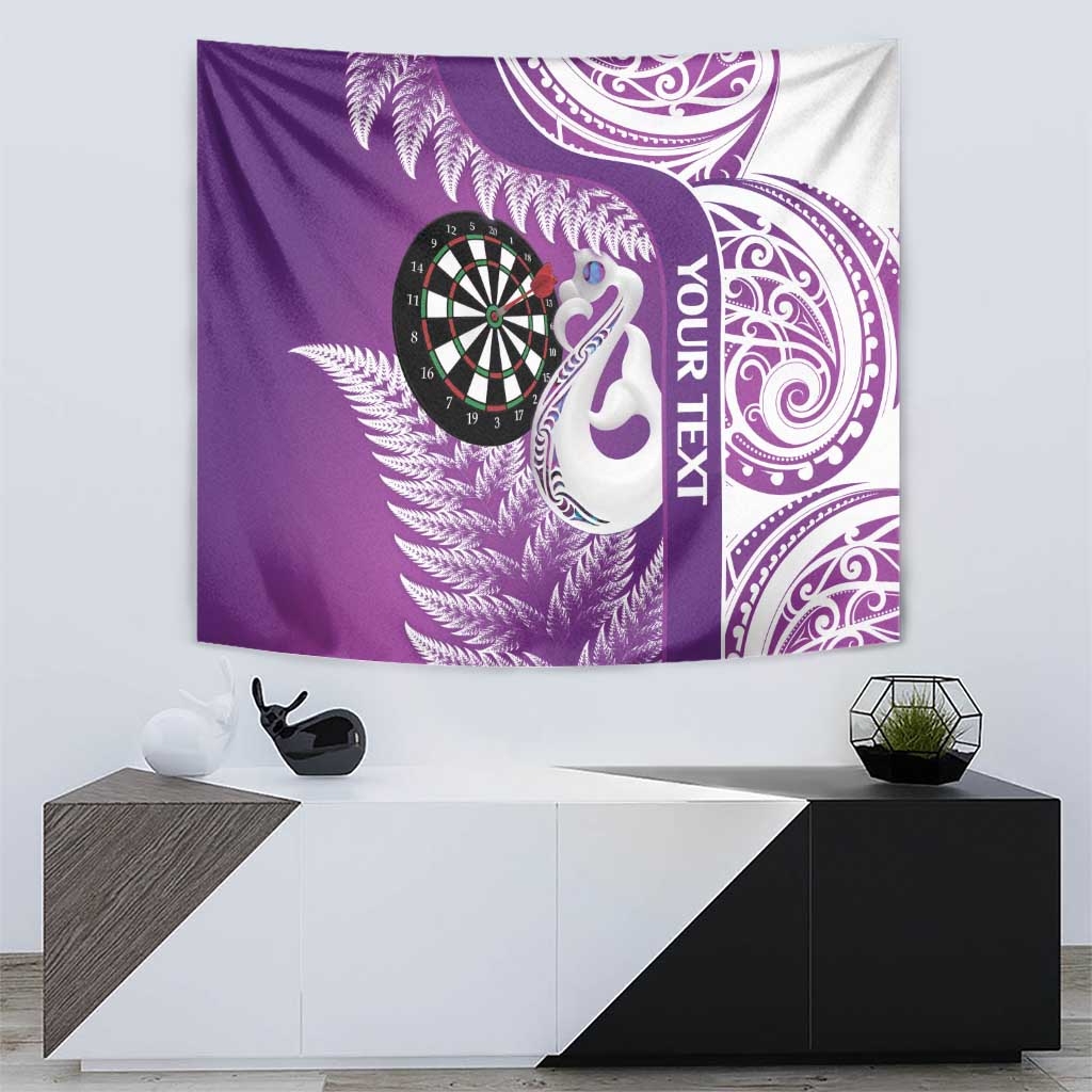 Personalised New Zealand Darts Tapestry Aotearoa Fern Mix Paua Shell Manaia - Purple LT14 - Polynesian Pride