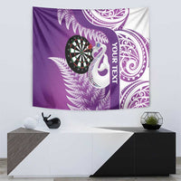 Personalised New Zealand Darts Tapestry Aotearoa Fern Mix Paua Shell Manaia - Purple LT14 - Polynesian Pride
