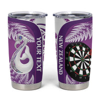 Personalised New Zealand Darts Tumbler Cup Aotearoa Fern Mix Paua Shell Manaia - Purple LT14 Purple - Polynesian Pride