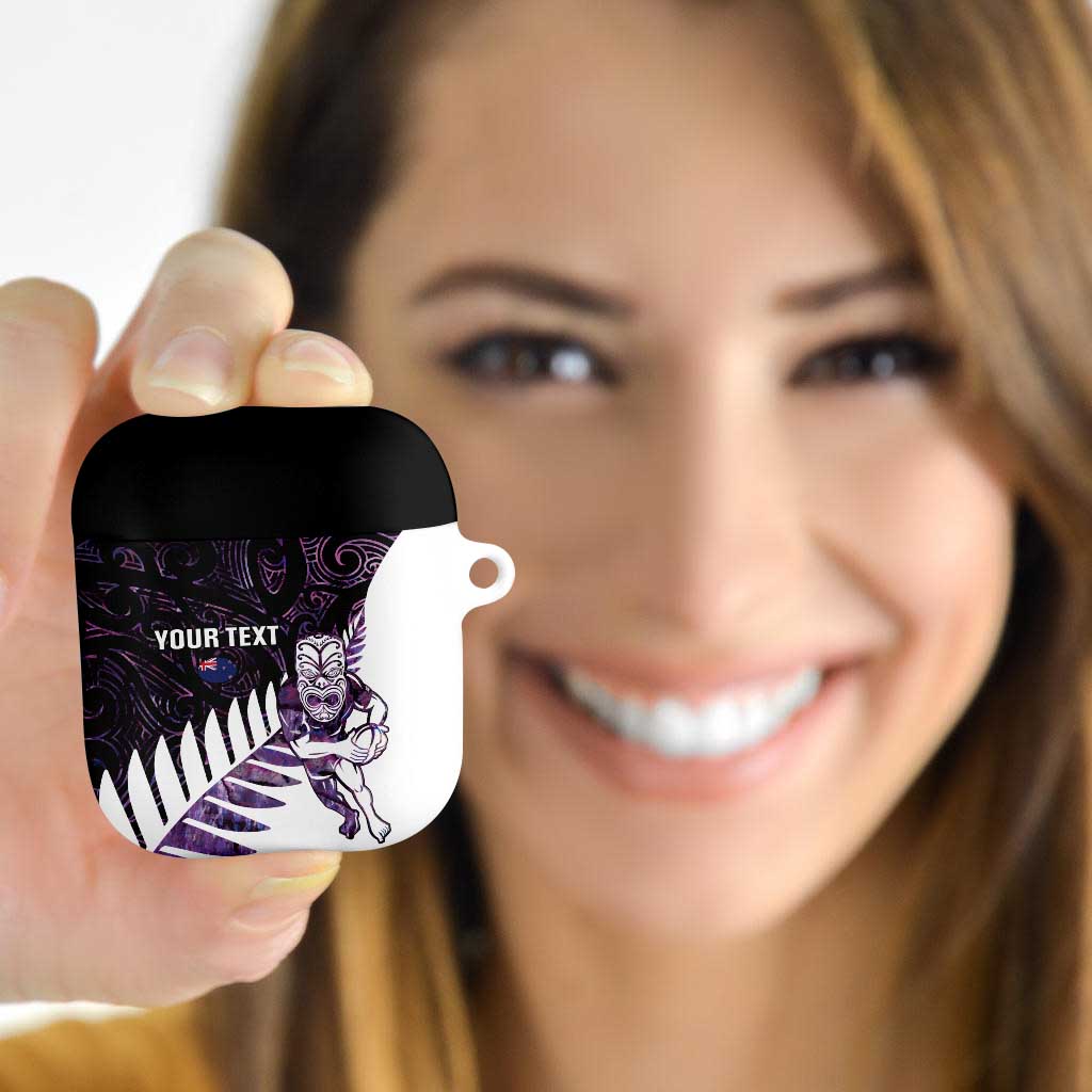New Zealand Silver Fern Rugby Custom AirPods Case Go All Black Purple Maori Paua Shell LT14 Purple - Polynesian Pride