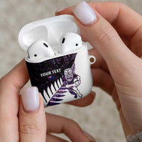New Zealand Silver Fern Rugby Custom AirPods Case Go All Black Purple Maori Paua Shell LT14 - Polynesian Pride