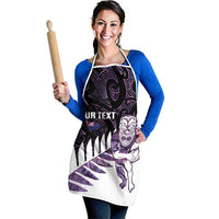 New Zealand Silver Fern Rugby Custom Apron Go All Black Purple Maori Paua Shell LT14 - Polynesian Pride