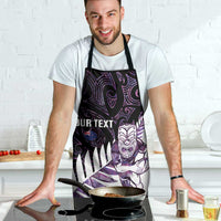 New Zealand Silver Fern Rugby Custom Apron Go All Black Purple Maori Paua Shell LT14 - Polynesian Pride