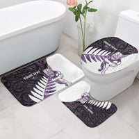 New Zealand Silver Fern Rugby Custom Bathroom Set Go All Black Purple Maori Paua Shell LT14 - Polynesian Pride