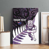 New Zealand Silver Fern Rugby Custom Canvas Wall Art Go All Black Purple Maori Paua Shell LT14 - Polynesian Pride