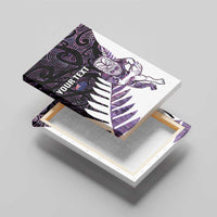 New Zealand Silver Fern Rugby Custom Canvas Wall Art Go All Black Purple Maori Paua Shell LT14 - Polynesian Pride