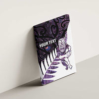 New Zealand Silver Fern Rugby Custom Canvas Wall Art Go All Black Purple Maori Paua Shell LT14 - Polynesian Pride