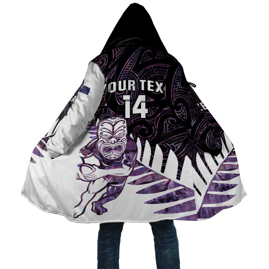 New Zealand Silver Fern Rugby Custom Cloak Go All Black Purple Maori Paua Shell LT14 Unisex Purple - Polynesian Pride