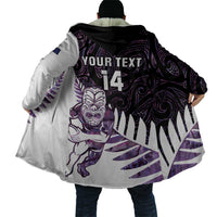 New Zealand Silver Fern Rugby Custom Cloak Go All Black Purple Maori Paua Shell LT14 - Polynesian Pride