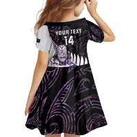 New Zealand Silver Fern Rugby Custom Family Matching Off Shoulder Maxi Dress and Hawaiian Shirt Go All Black Purple Maori Paua Shell LT14 - Polynesian Pride