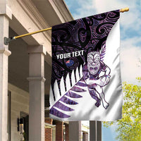 New Zealand Silver Fern Rugby Custom Garden Flag Go All Black Purple Maori Paua Shell LT14 House Flag Purple - Polynesian Pride