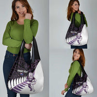 New Zealand Silver Fern Rugby Custom Grocery Bag Go All Black Purple Maori Paua Shell LT14 - Polynesian Pride