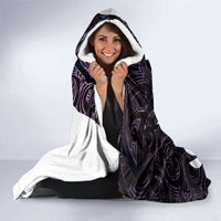 New Zealand Silver Fern Rugby Custom Hooded Blanket Go All Black Purple Maori Paua Shell LT14 - Polynesian Pride